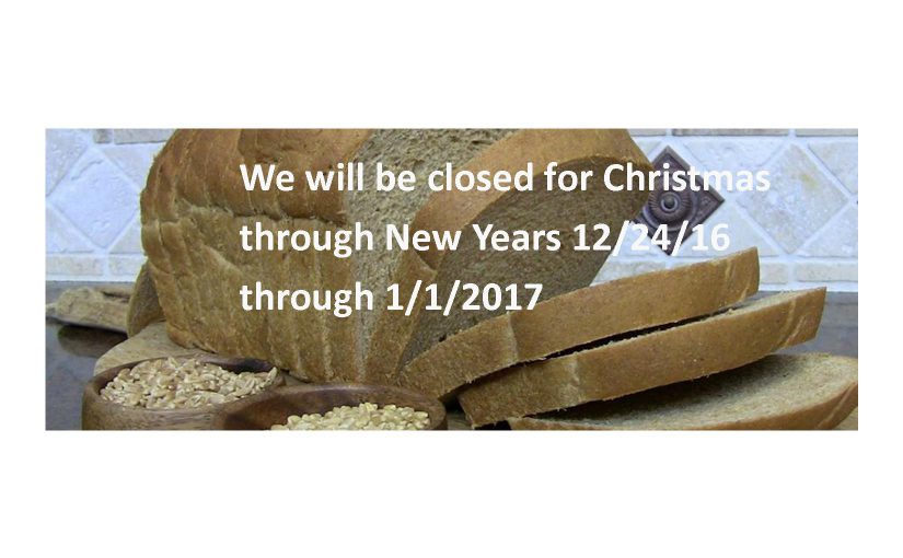 Closed Christmas through New Year