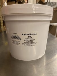 Refried Beans 4lbs. 1 gal. Pail (Instant - add water and heat)