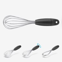 Mini Flisk - Fold Flat Balloon Whisk - Black