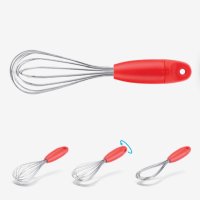 Mini Flisk - Fold Flat Balloon Whisk - Red