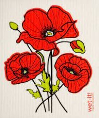 WetIt! Swedish Cloth - Poppy Flower 6.75in.x8in.