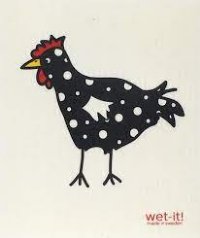 WetIt! Swedish Cloth - Spotted Black Chicken 6.75in.x8in.