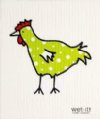 WetIt! Swedish Cloth - Spotted Green Chicken 6.75in.x8in.