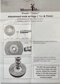 Wonder Mill Jr - Adjustment Knob Spring Set of 2
