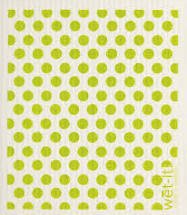 WetIt! Swedish Cloth - Green Dots 6.75in.x8in.