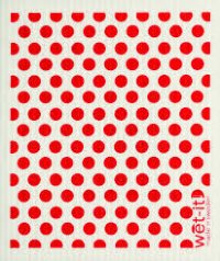 WetIt! Swedish Cloth - Red Dots 6.75in.x8in.